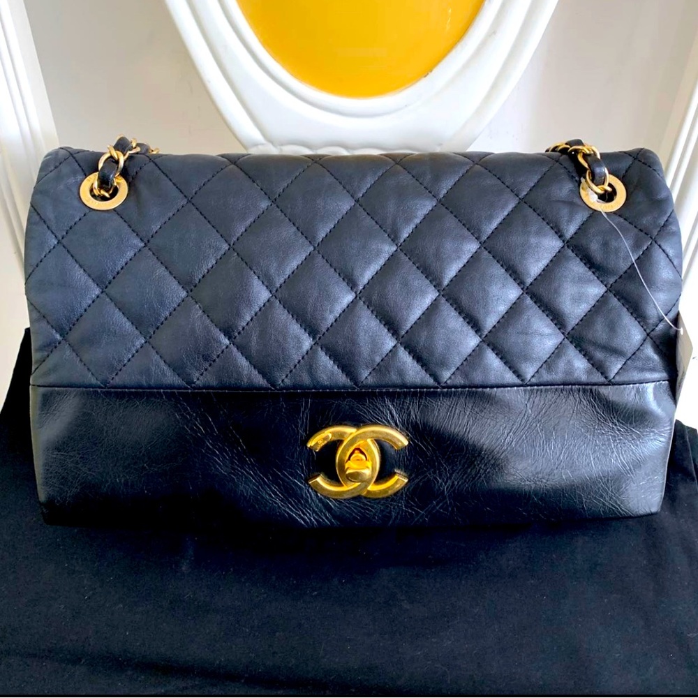 Chanel soft elegance flap bag with dust bag